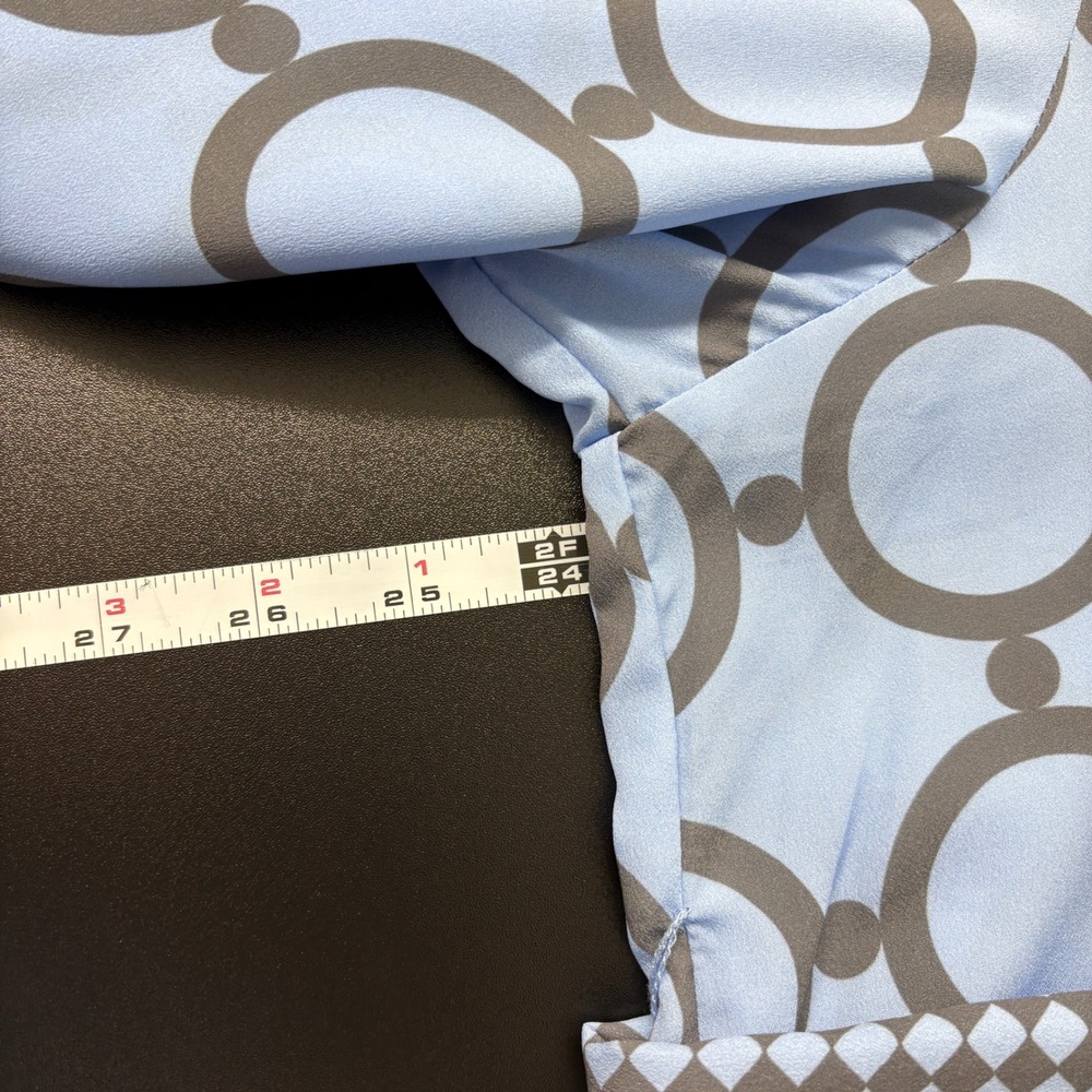 Gretchen Scott Women Dress XL Blue Outta Sight Tunic Geometric Ruffle Belted - Picture 9 of 13